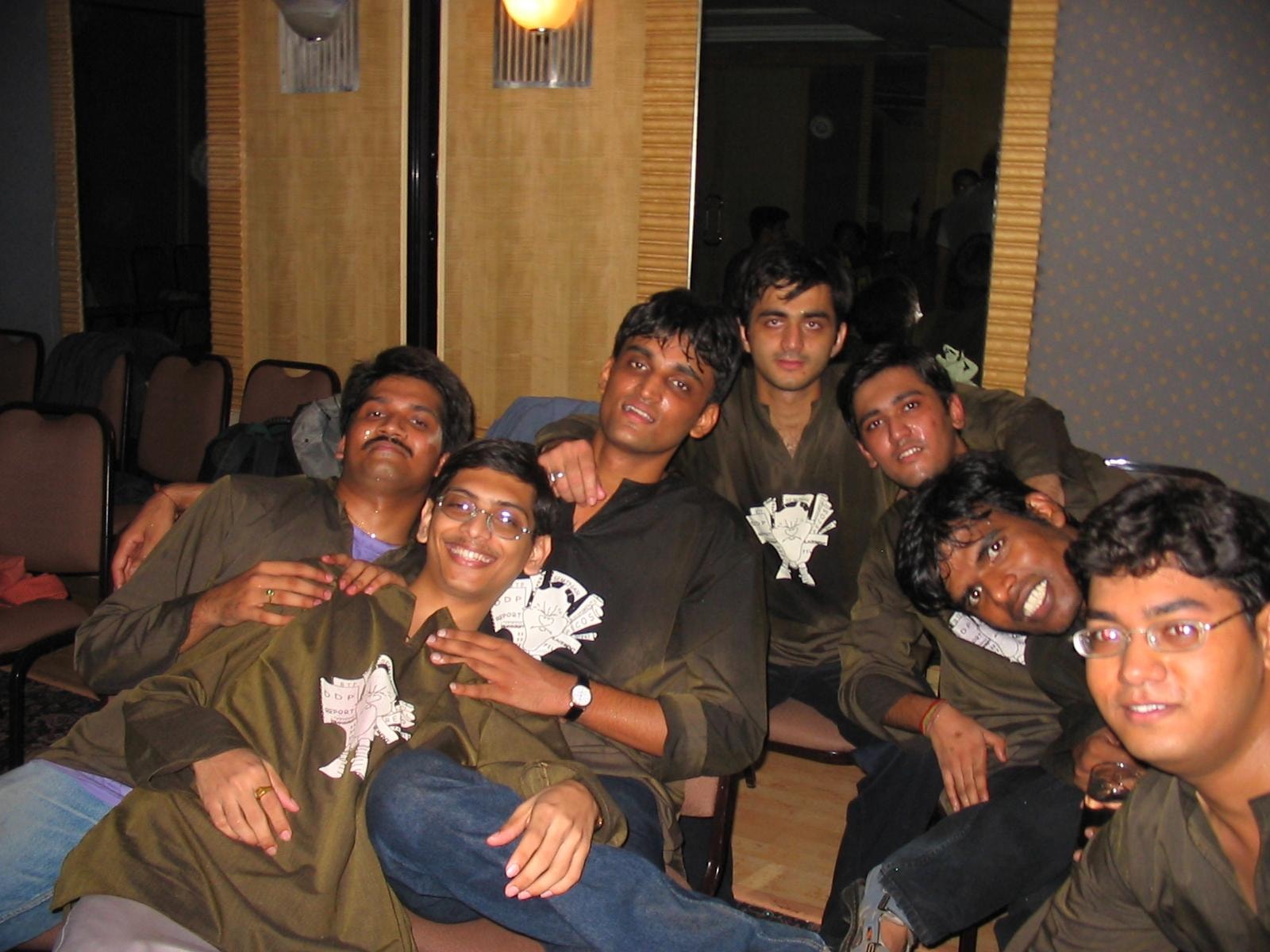 A group of college friends together