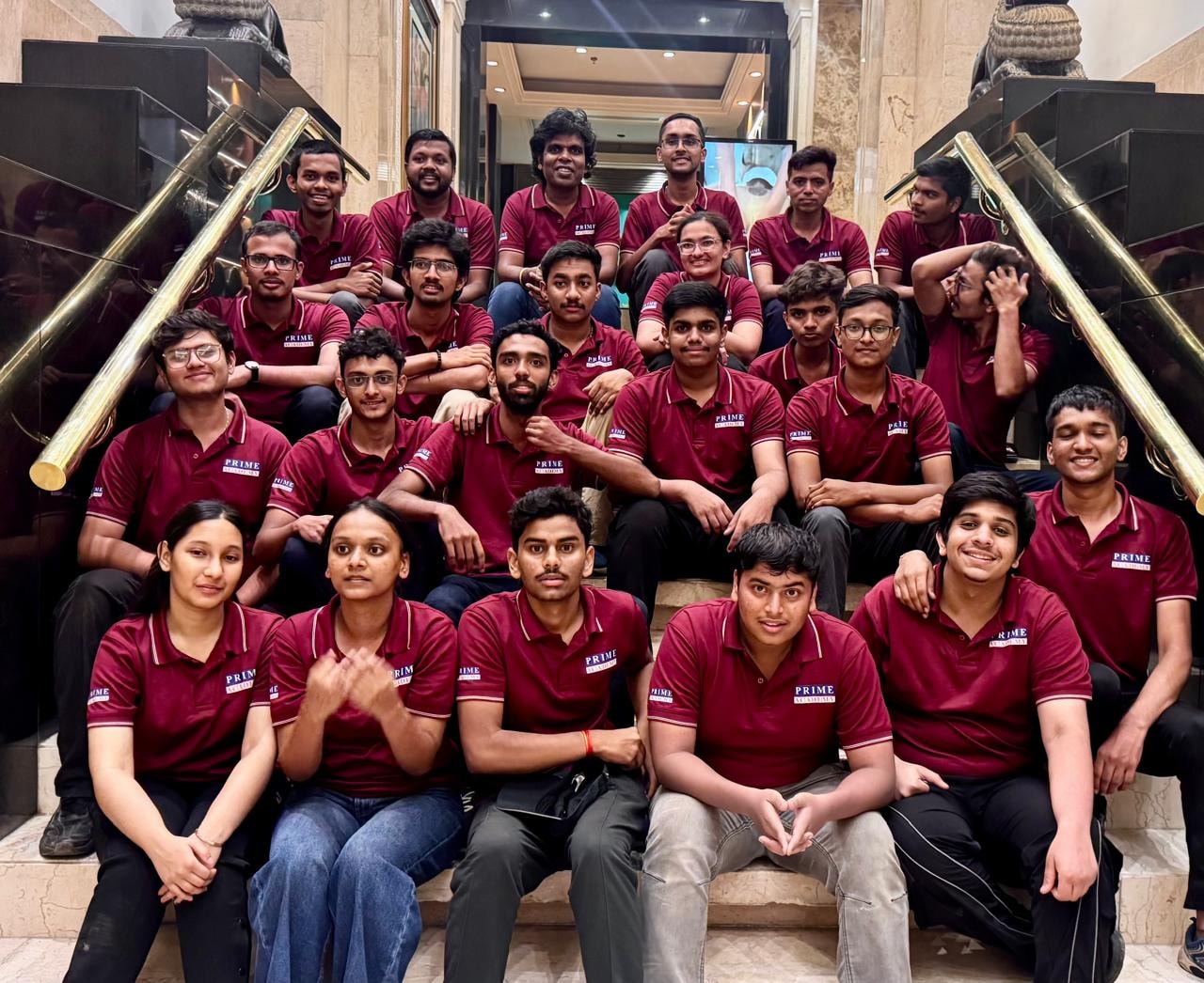 Prime Academy students gathered together during a teaching journey event