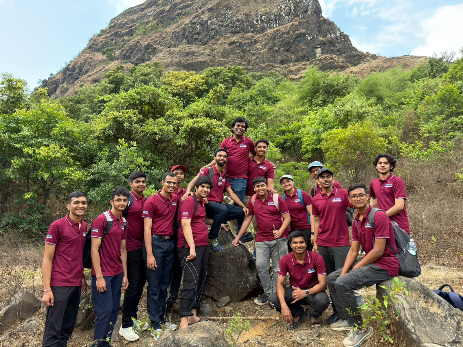 Prime Academy students and mentors on an outdoor learning trek