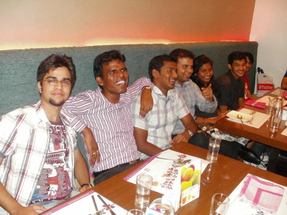 Group dining together at a restaurant table