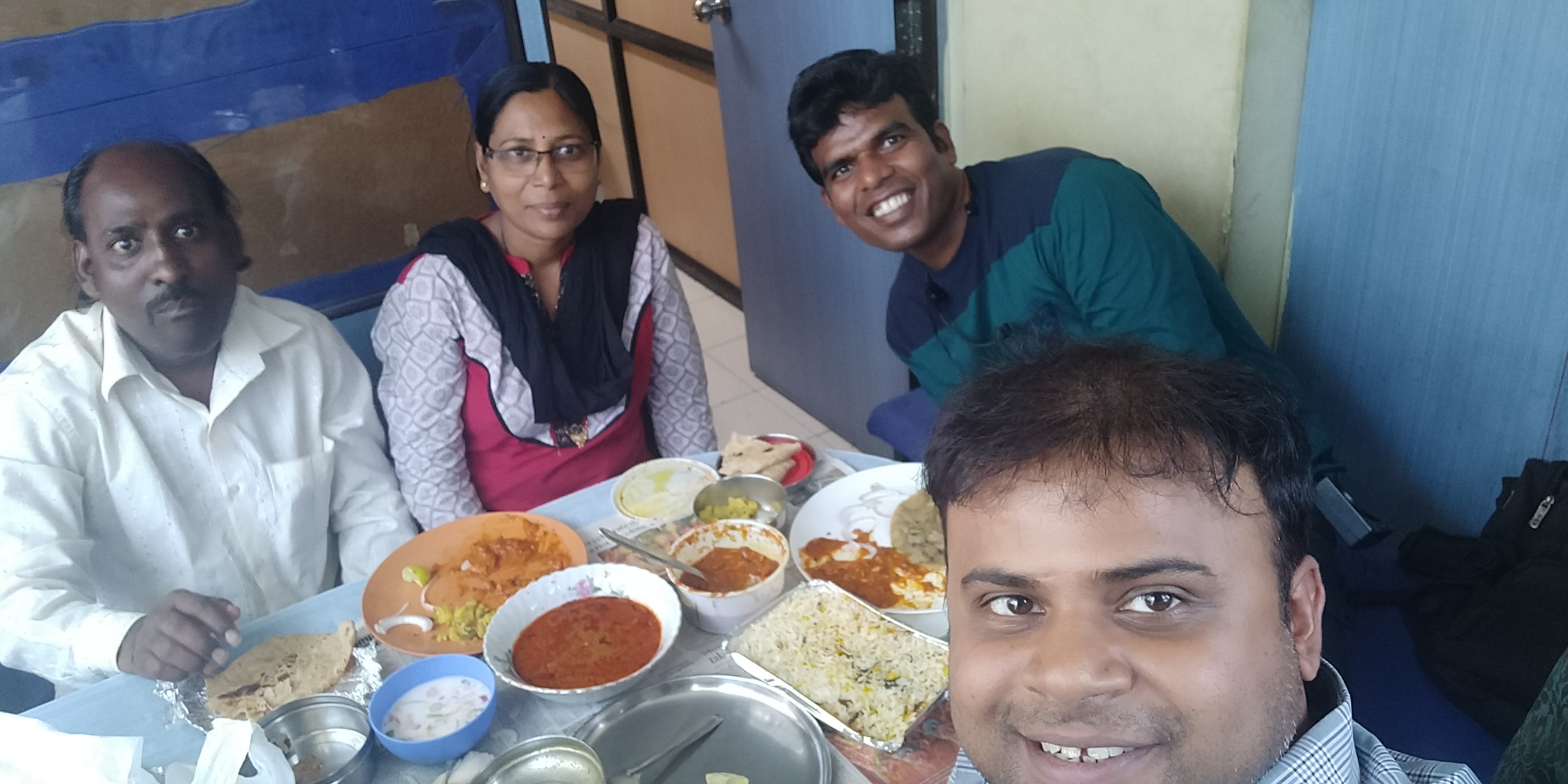 Teaching colleagues sharing a meal together